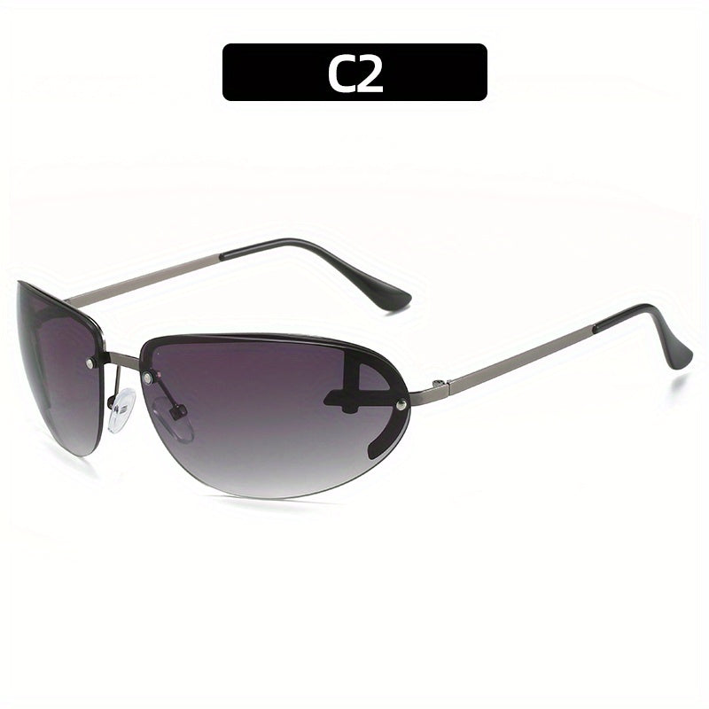Y2K Futuristic Sunglasses Cyberpunk Rimless UV400