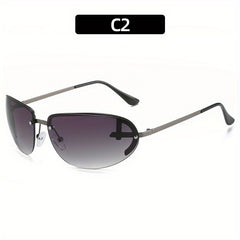 Y2K Futuristic Sunglasses Cyberpunk Rimless UV400