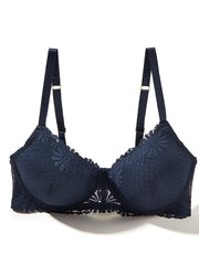 2 Pack Floral Trim Lace Push Up Bra Plus Size Set