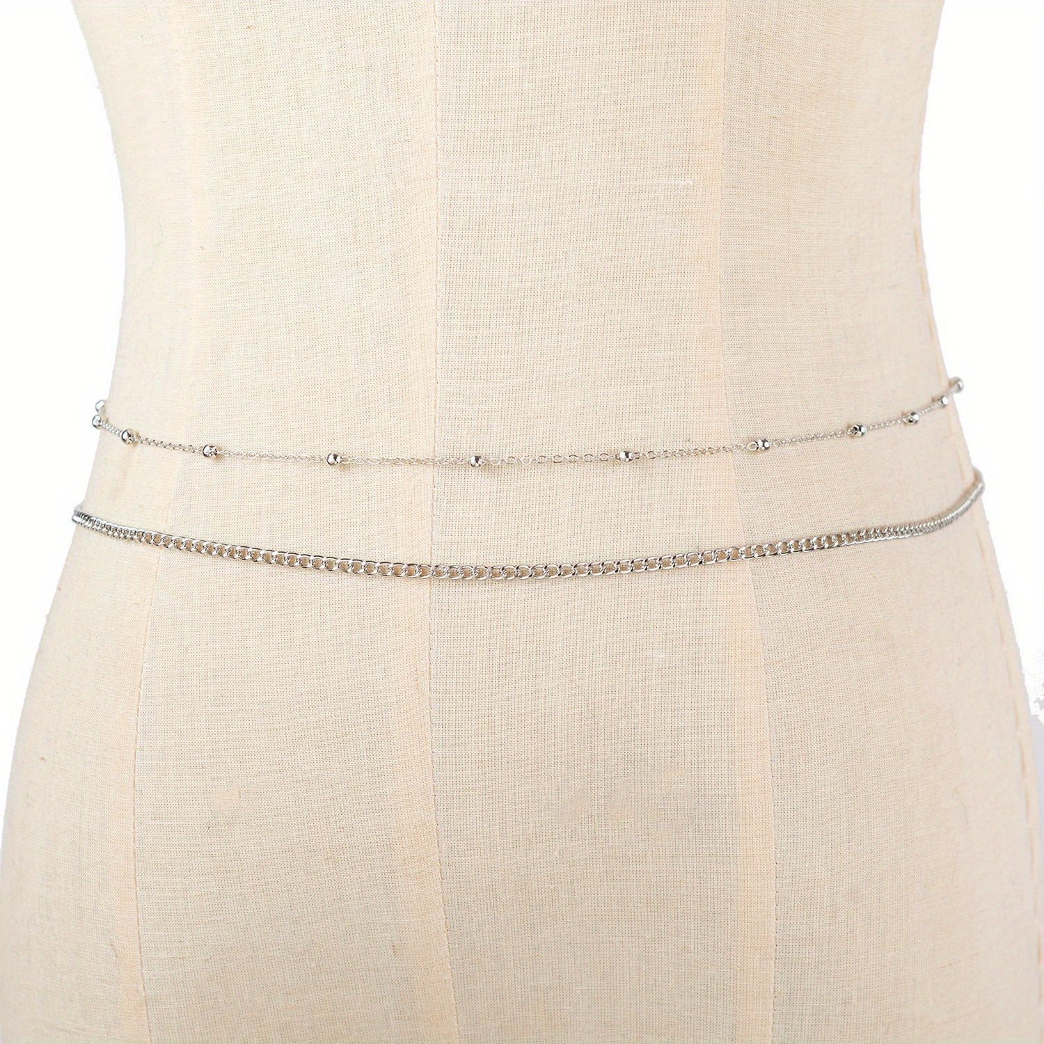 Boho Belly Chain Double Layer Beads Waist Chain