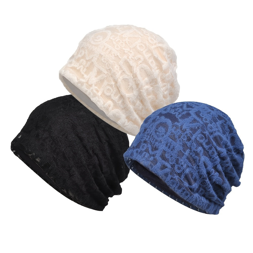 Soft Mesh Beanie Hat Breathable Stretch Skull Cap for Women