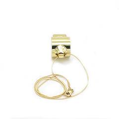 Golden Referee Whistle with Stainless Steel Lanyard