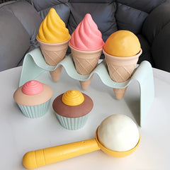 7-Piece Kids Beach Sand Digging Tools Set with Ice Cream Cone Toy