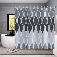 Non Slip Waterproof Shower Curtain Set with 12 Hooks
