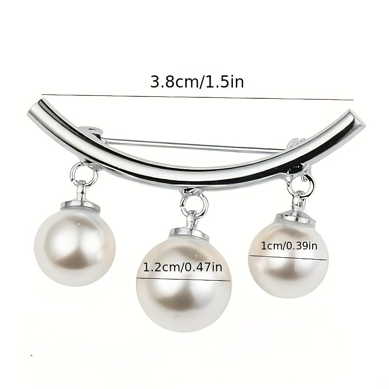3pcs Pearl Fixed Buckle Scarf Cardigan Clips Dress Brooches