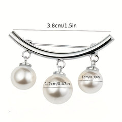 3pcs Pearl Fixed Buckle Scarf Cardigan Clips Dress Brooches