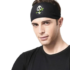 Men's Panda Sports Headbands Mesh Sweat Bands for Fitness, Yoga, Run