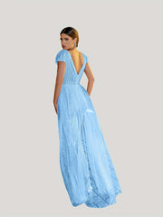 Sequin Surplice Neck Jumpsuit with Overskirt for Women