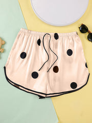 Women's Plus Polka Dot Print Elastic Comfort Home Wear Shorts