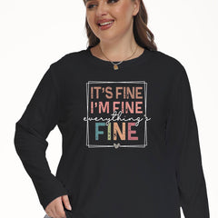 Lounge Top Women's Plus Long Sleeve Crew Neck Tee
