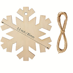 25pcs Unfinished Wooden Christmas Ornament Paintable Blank Xmas Tree Hanging