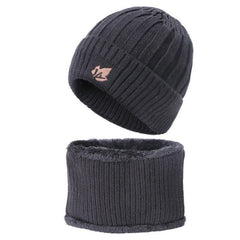 Velvet Thickened Cycling Hat Set Warm Windproof Knitted Beanie Muffler