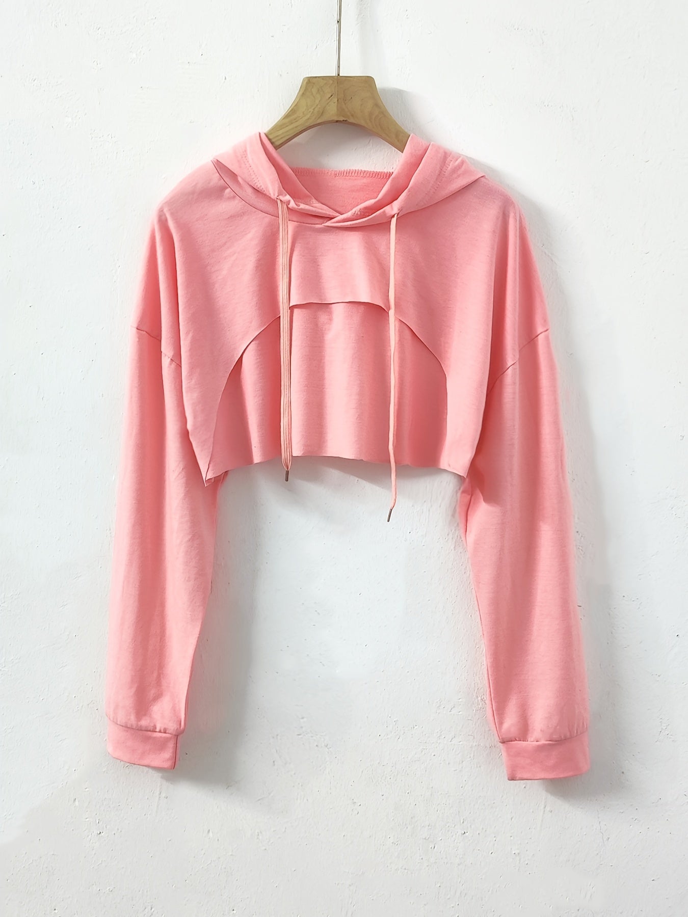 Casual Sports Solid Hoodie For Women
