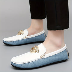Men's Plaid Slip On Loafers Smart Casual Dress Shoes