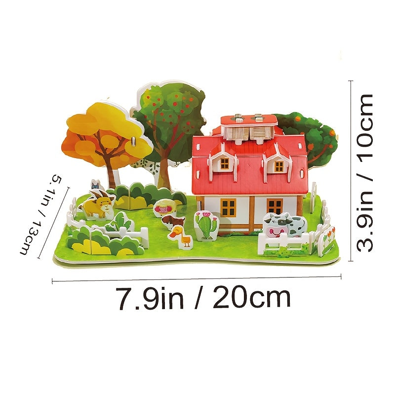 Villa 3D Model Puzzle DIY Toy Fun Toy Christmas Thanksgiving Gift