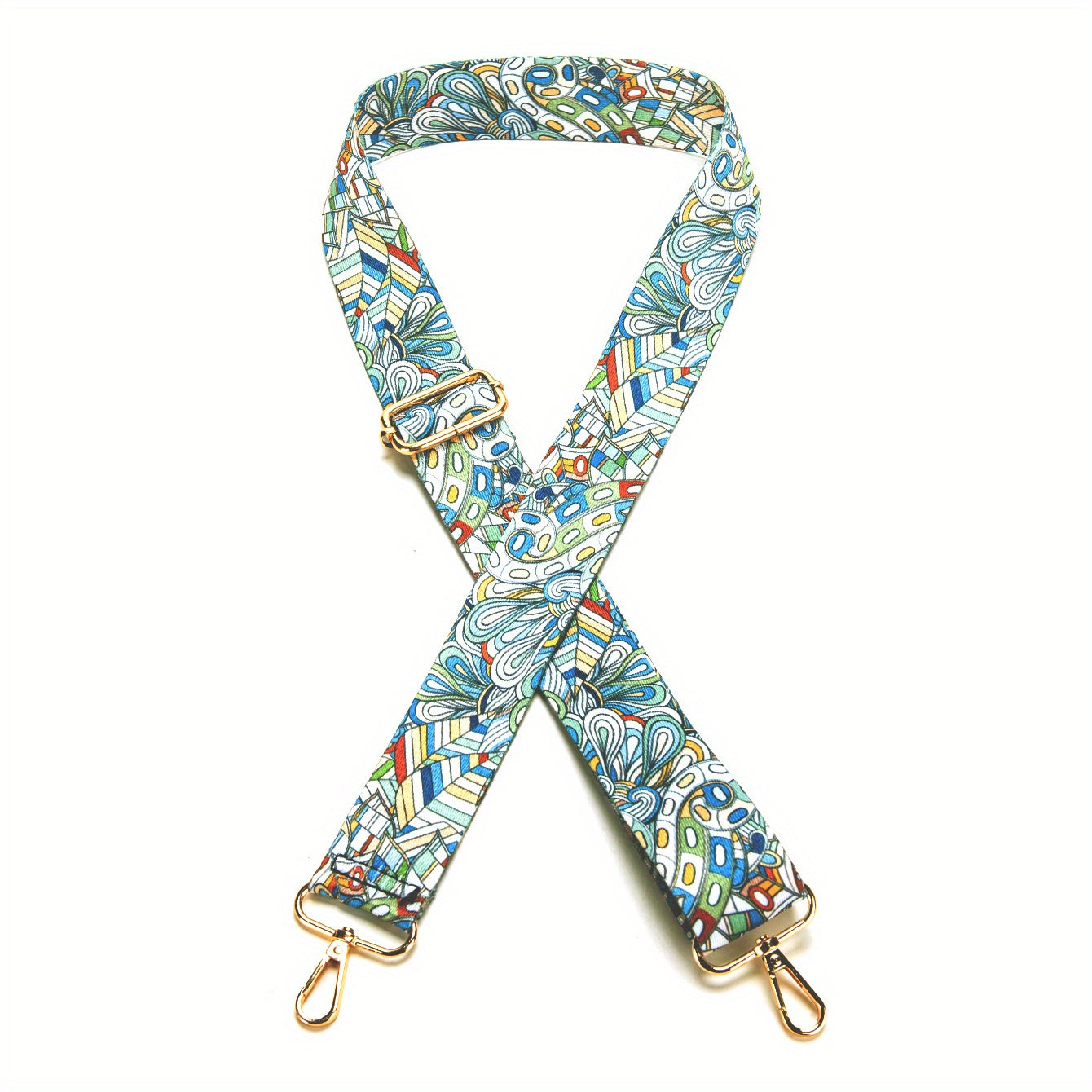 Colorful Floral Pattern Removable Bag Strap Boho Style Adjustable Shoulder Strap