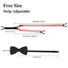 Barry Wang Men's Suspenders & Bowtie Set for Wedding Party Prom