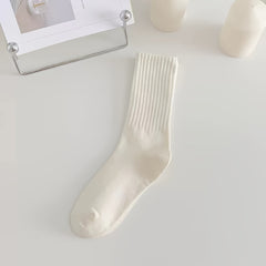 Solid Socks Comfy & Soft Mid Tube Socks Women's Stockings & Hosiery