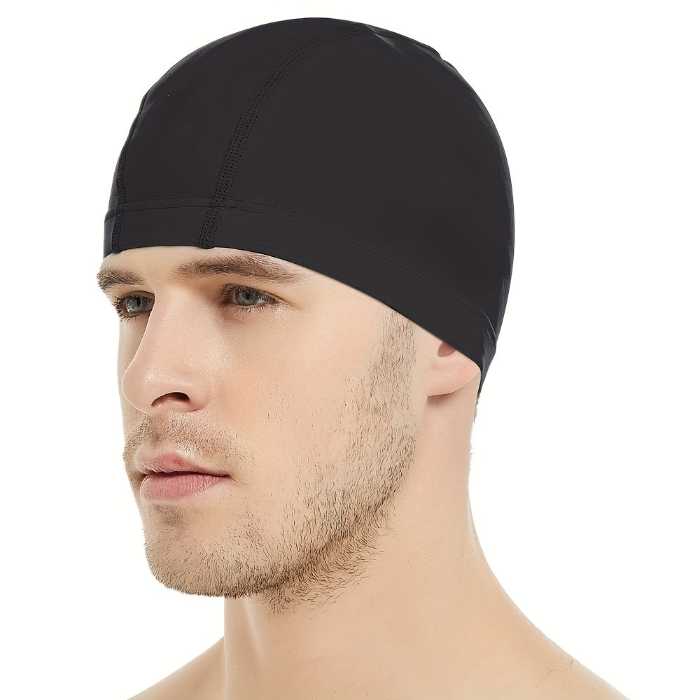 Firesara Fabric Swim Cap High Elasticity One Size Wig Cap For Men