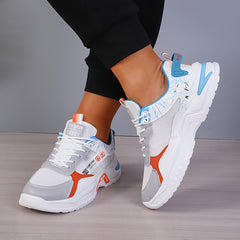 Men's Colour Block Chunky Shoes, Lace Up Sneakers