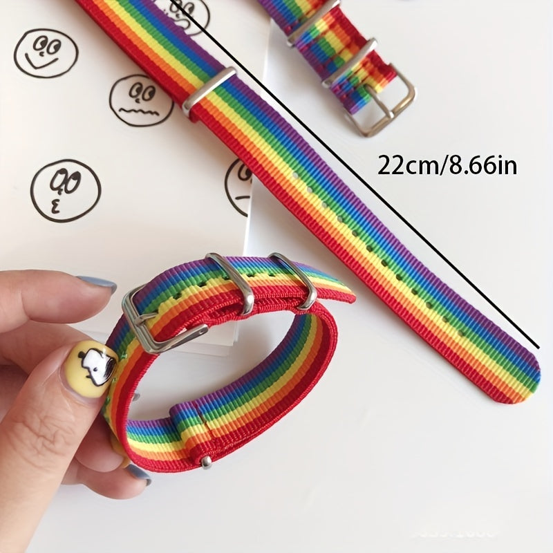 Rainbow Colorful Bracelet Cartoon Canvas Sports Bracelet