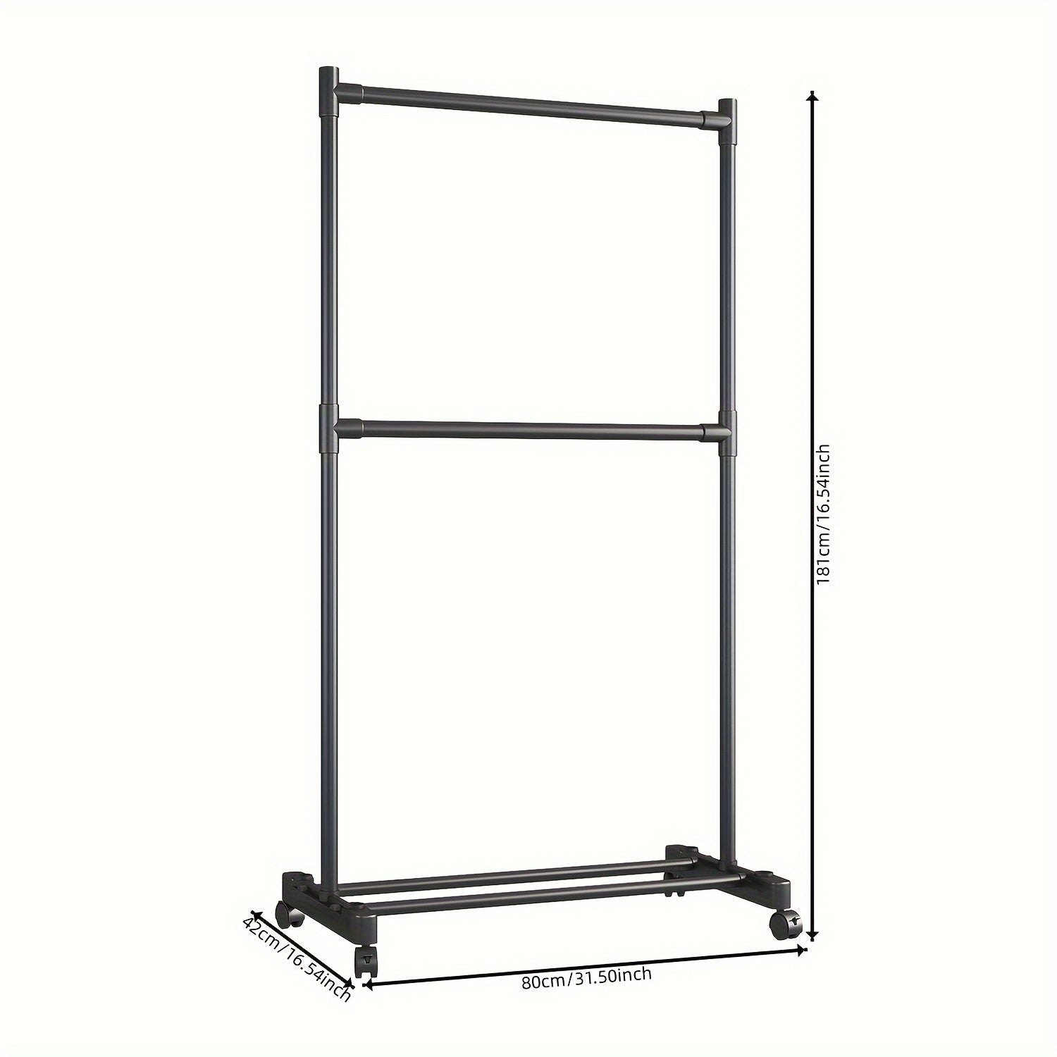 Single Pole Coat Rack With Pulley 2 Layers Clothes Ra...