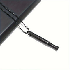 Titanium Steel Stress Relief Whistle Pendant Necklace
