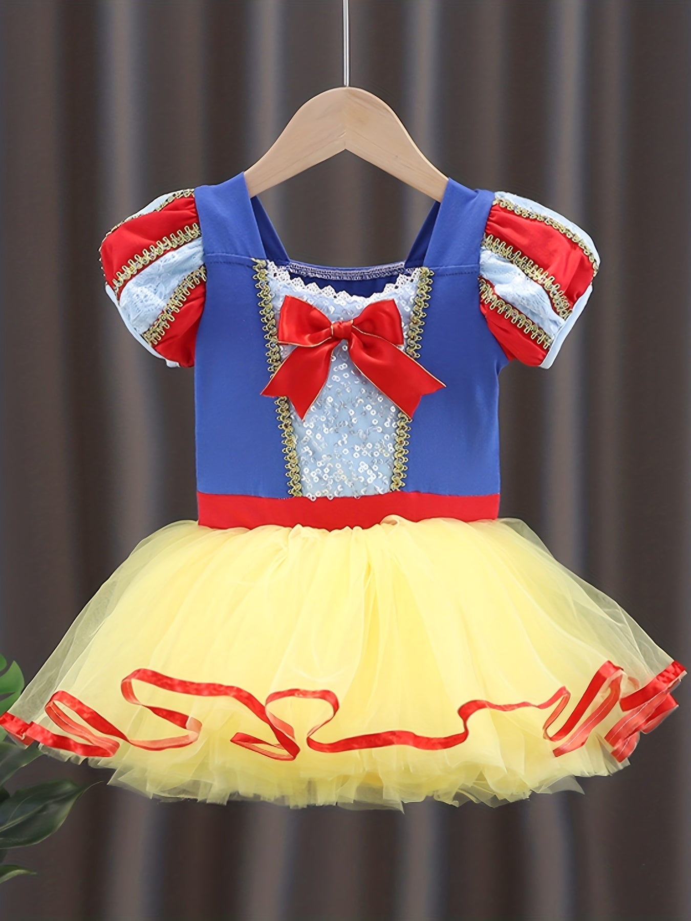 Girls Princess Tulle Tutu Mesh Puff Sleeves Ballet Dance Dress Leotards