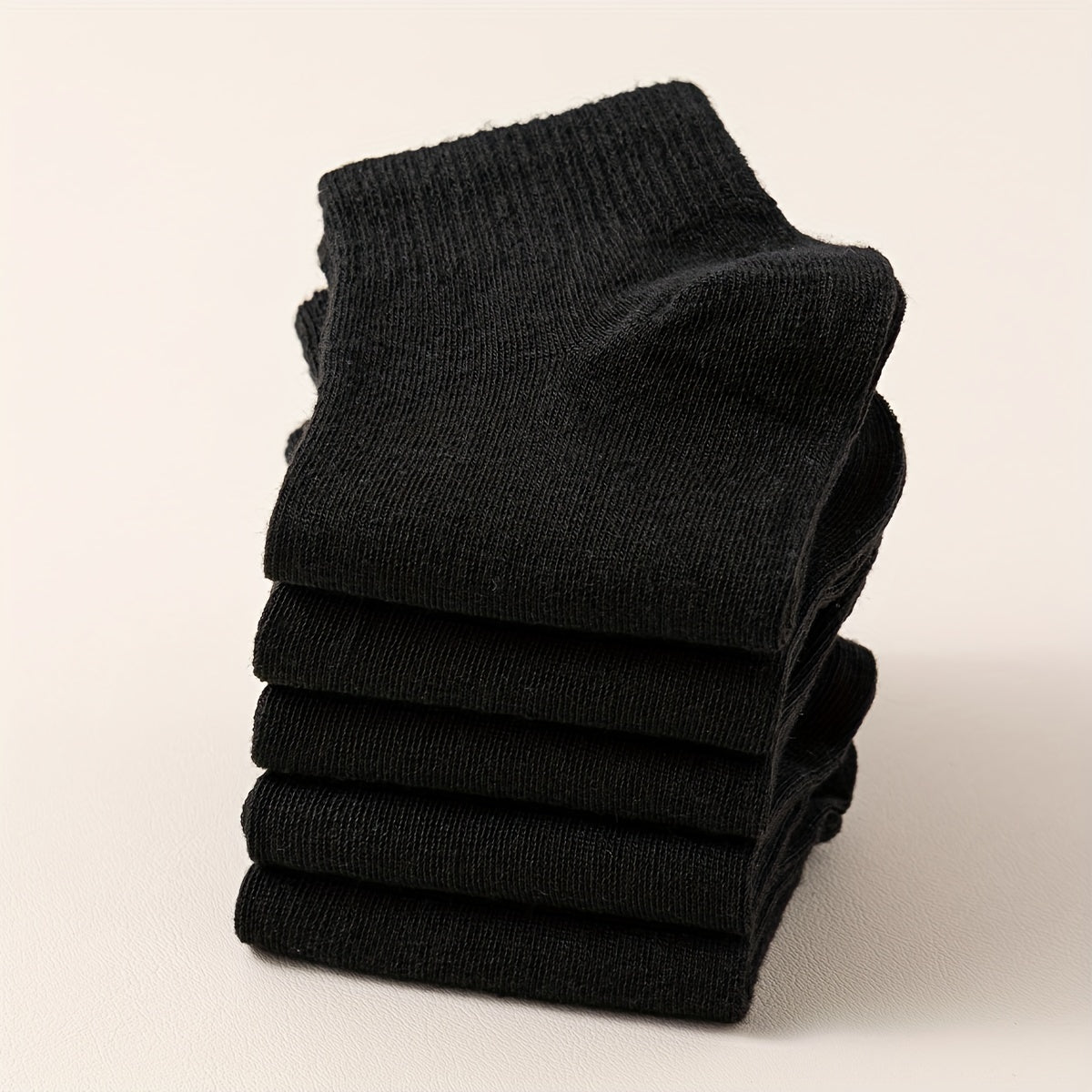 5 Pairs Solid Crew Socks Comfy & Breathable All match Socks Women's Stockings