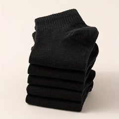 5 Pairs Solid Crew Socks Comfy & Breathable All match Socks Women's Stockings