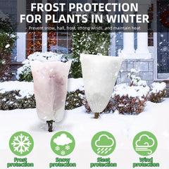 3pcs Plant Cover Antifreeze Protection Bag Large Winter Drawstring Bag