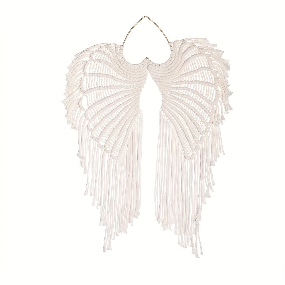 Bohemian Angels Wing Macrame Wall Hanging Tapestry with Long Tassels