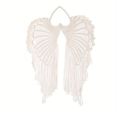 Bohemian Angels Wing Macrame Wall Hanging Tapestry with Long Tassels