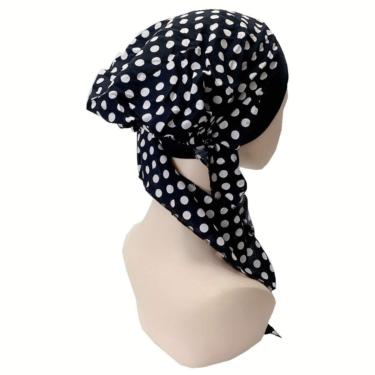 Polka Dot Rose Print Turban Head Wraps Chemo Cap Soft Ramadan Head Scarf