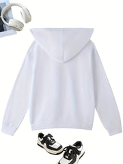 Women's Plus Ghost & Letter Print Lace Long Sleeve Hoodie