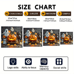 Halloween Puzzle Spooky Pumpkin Ghosts Jack o' Lantern & Owls Wooden Jigsaw