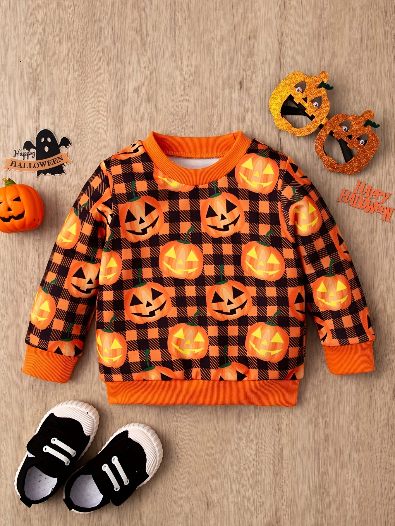 Baby Halloween Sweatshirt Cartoon Print Pullover Top