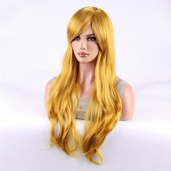 Colorful Long Curly Anime Wig Multicolor Style Full Head Wig With Bangs