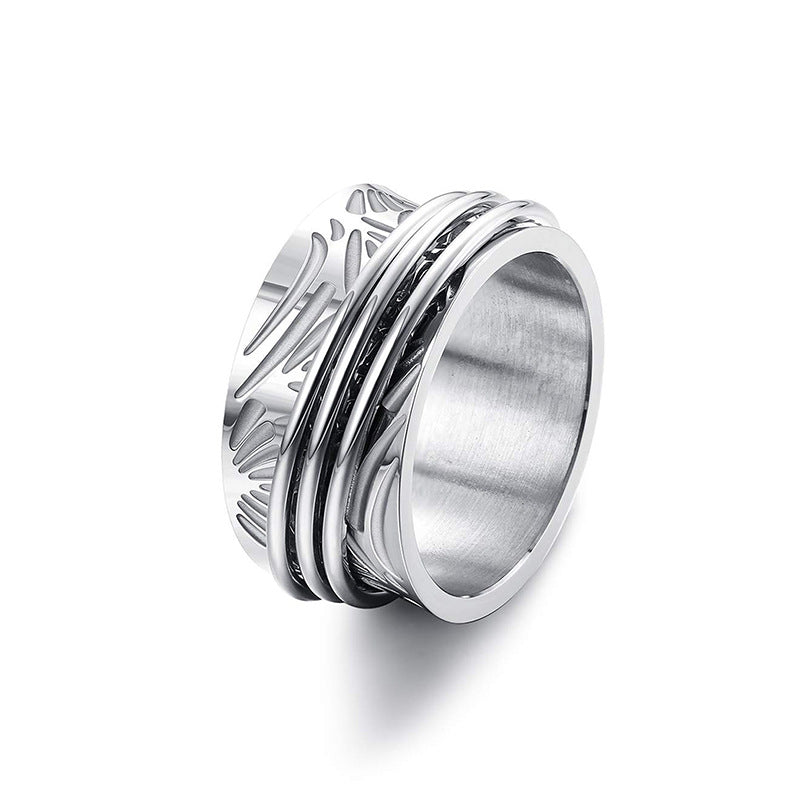 Punk Stainless Steel Butterfly Anxiety Ring Unisex Fidget Spinner Ring