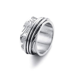 Punk Stainless Steel Butterfly Anxiety Ring Unisex Fidget Spinner Ring