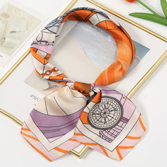 Retro Silk Scarf Small Hairband Square Scarf Headscarf Hair Decoration
