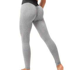 High Waist Honeycomb Sports Yoga Leggings for Women