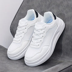 Women's Breathable Lace Up Casual Sneakers Height Increase Low Top Sport Shoes
