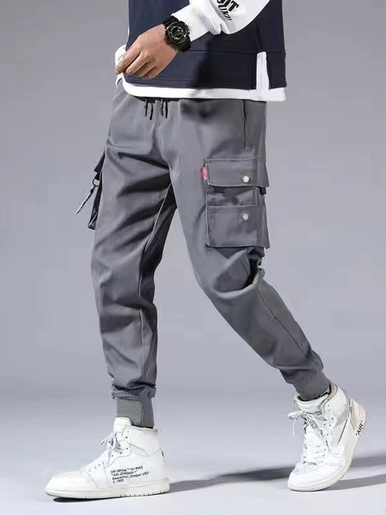 Men's Cargo Pants Drawstring Jogger Pants