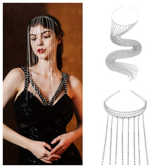 Rhinestone Head Piece Tassel Hair Band Head Hoop Hair Accessories