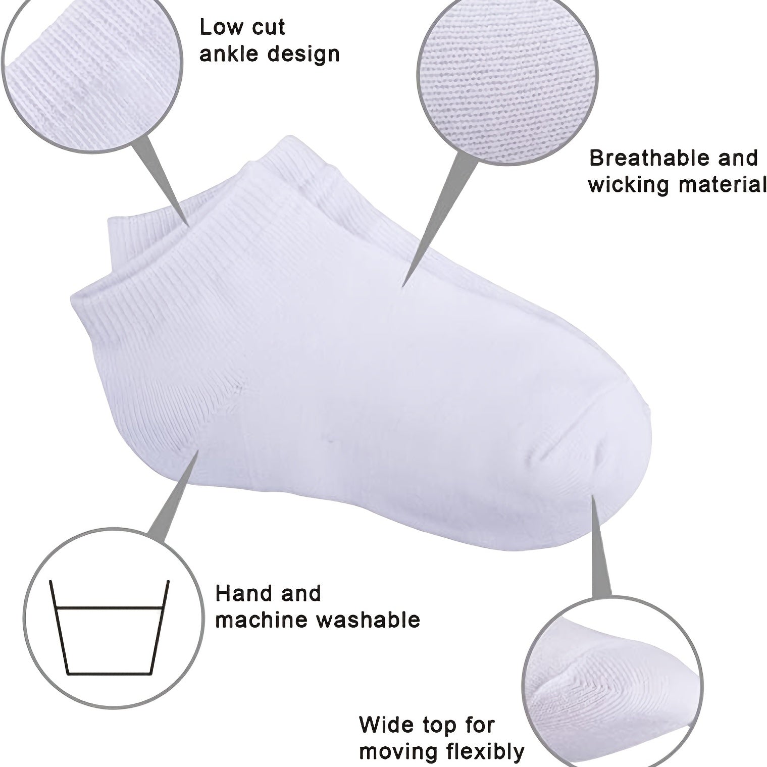 10 Pairs Kids Cotton Ankle Socks Soft Breathable Comfortable