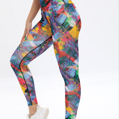 Colorful Print Yoga Pants Slim Fit High Stretch Leggings