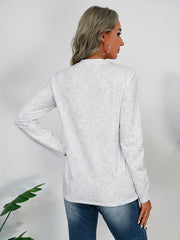 Cat Print Crew Neck Sweatshirt for Women