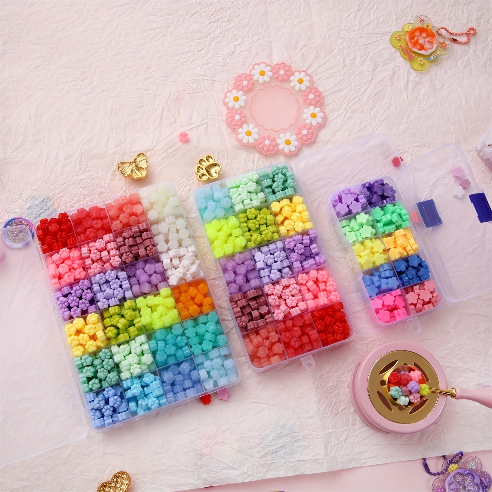 Cat Claw Shaped Wax Bead Set 24 Grid Box
