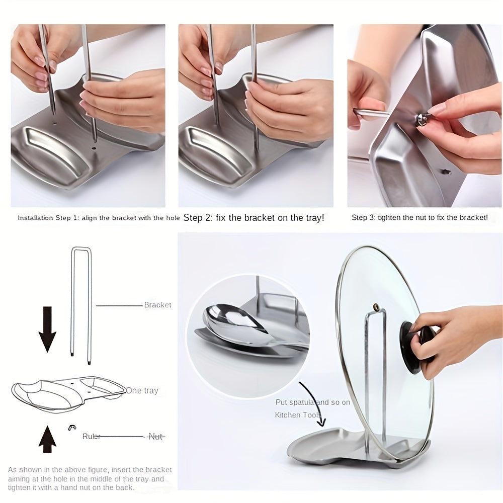 Stainless Steel Lid Rack Stand Spoon Rest